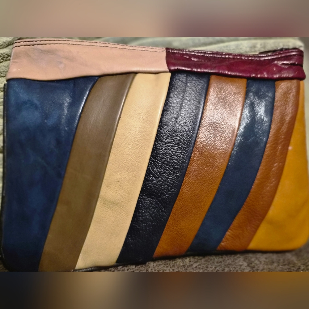 Multicolor Leather Clutch
